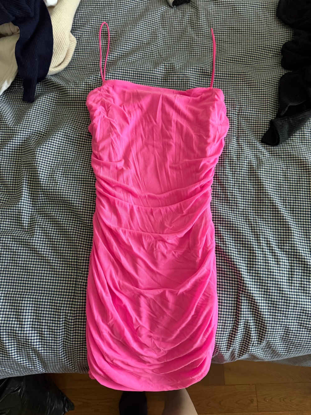 Princess Polly Neon Pink Ruched Slip Dress